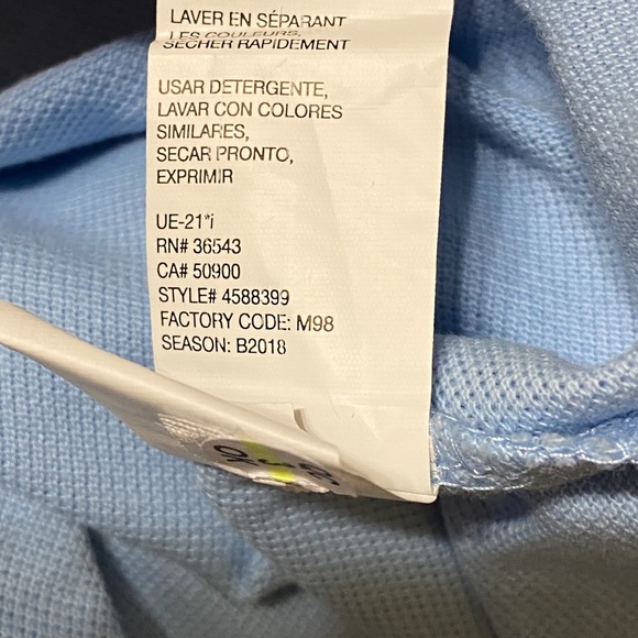 IZOD Powder Blue Heritage Polo Shirt Top Mens NWT - Picture 10 of 10